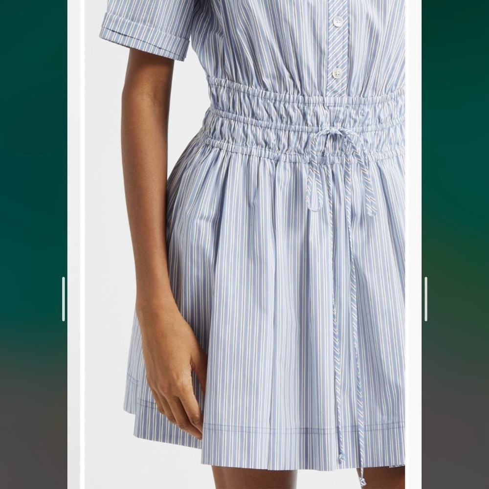 Veronica Beard Susan Stripe Cotton Blend Shirtdress in Blue Multi Size 2 - Picture 9 of 14